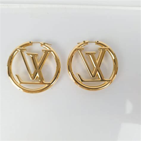 louis vuitton earrings hoop|Louis Vuitton refurbished earrings.